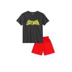 Batman Logo Black Shirt + Red Shorts Bundle