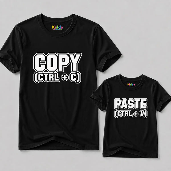 Copy Paste Father & Son Matching T-Shirt Bundle - Black