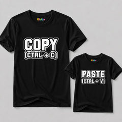 Copy Paste Father & Son Matching T-Shirt Bundle - Black