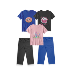 Donut, Watermelon Cat and Castle 3-Shirt + 2 Trousers Bundle
