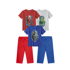 Spider-Man, Hulk and Batman 3-Shirt + 2 Trousers Bundle