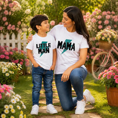 Little Man Mother & Son Matching T-Shirt Bundle - White