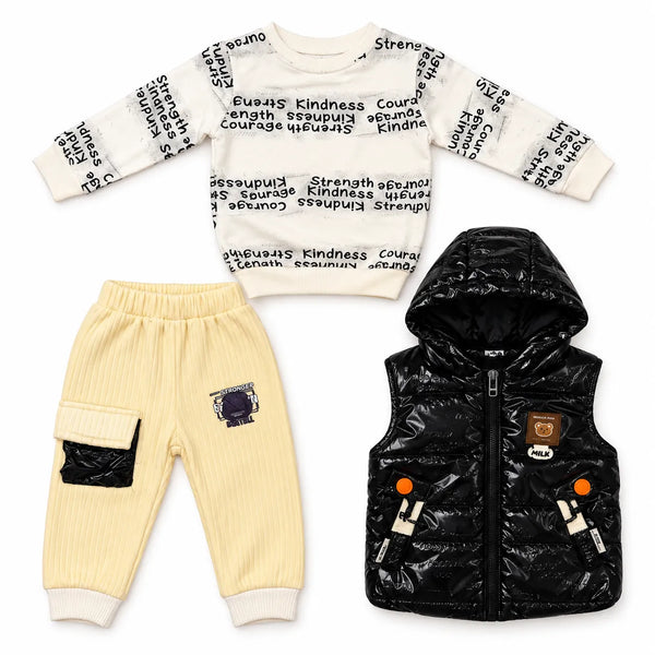 Newborn Black Puffer Winter Set