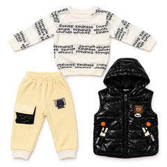 Newborn Black Puffer Winter Set