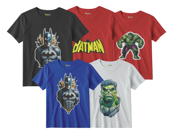 Batman and Hulk 5-Shirt Bundle