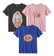 Ice Cream, Crown and Donut 3-Shirt Bundle