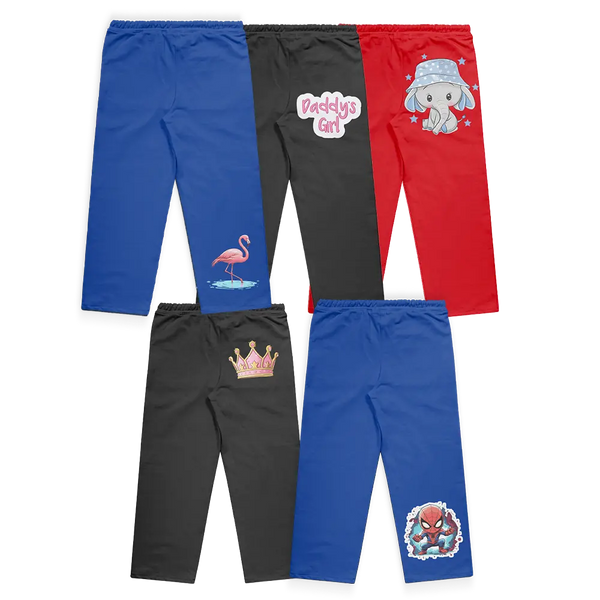 Flamingo, Daddy's Girl, Elephant, Crown and Spider-Man 5-Trousers Bundle