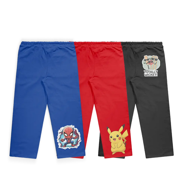 Spider-Man, Pikachu and Totally Wicket 3-Trousers Bundle