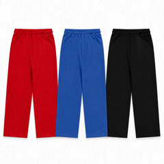 Solid Red, Blue and Black 3-Trousers Bundle