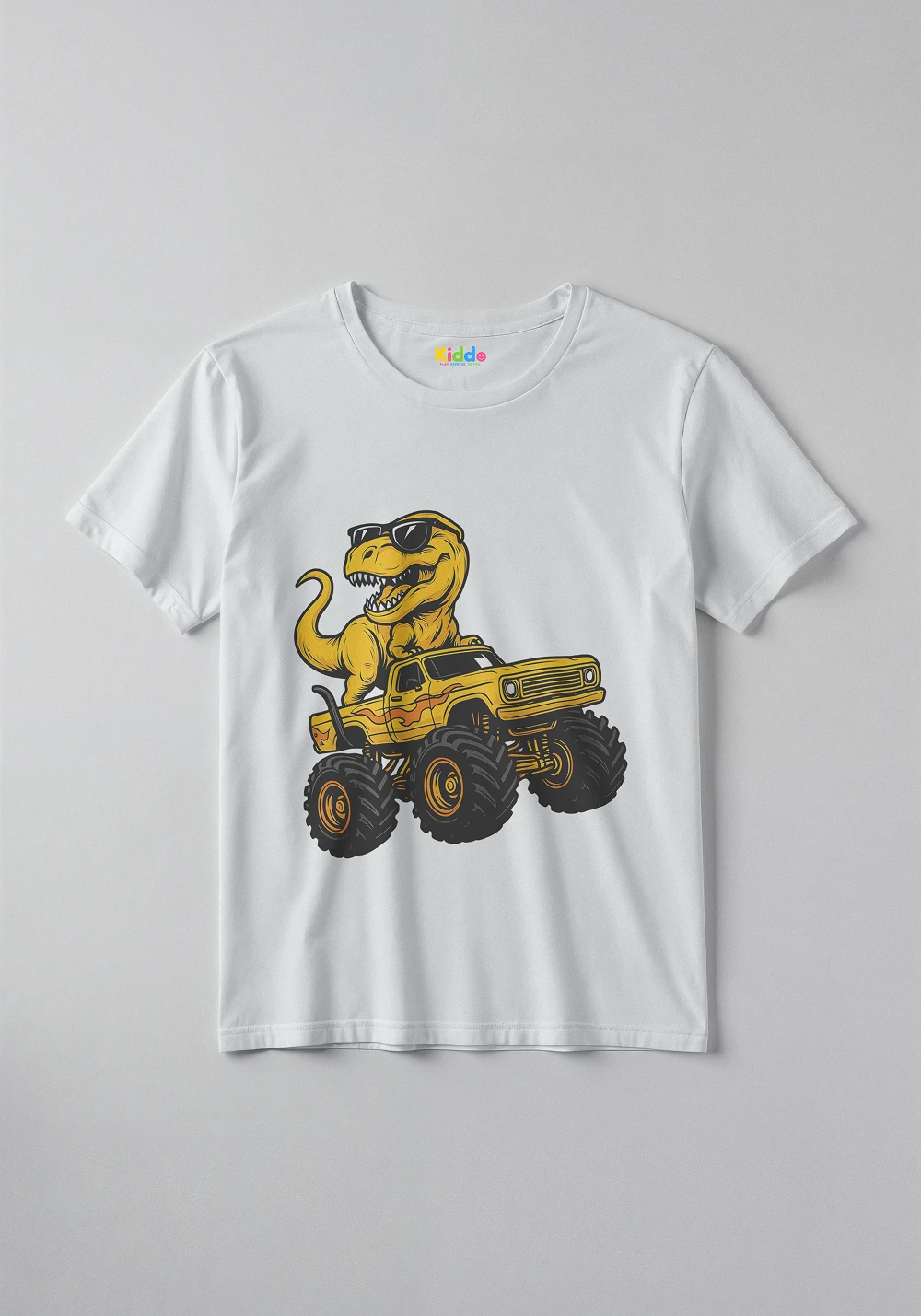 Dinosaur Vehicle Adventure Kids T-Shirt – Fun Cartoon Graphic Tee for Boys & Girls - Image 2