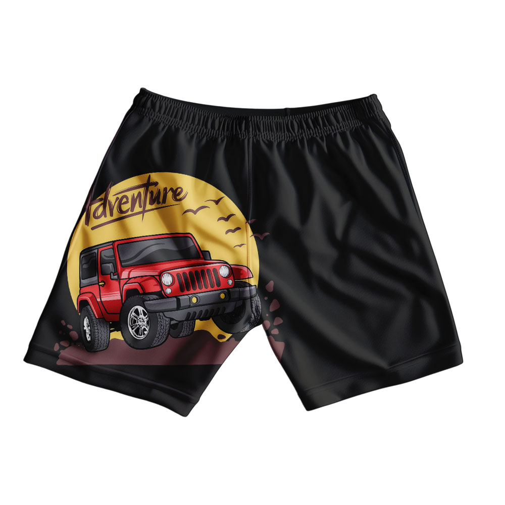 Jeep Shorts for Kids – Adventure Vehicle Graphic Cotton Shorts