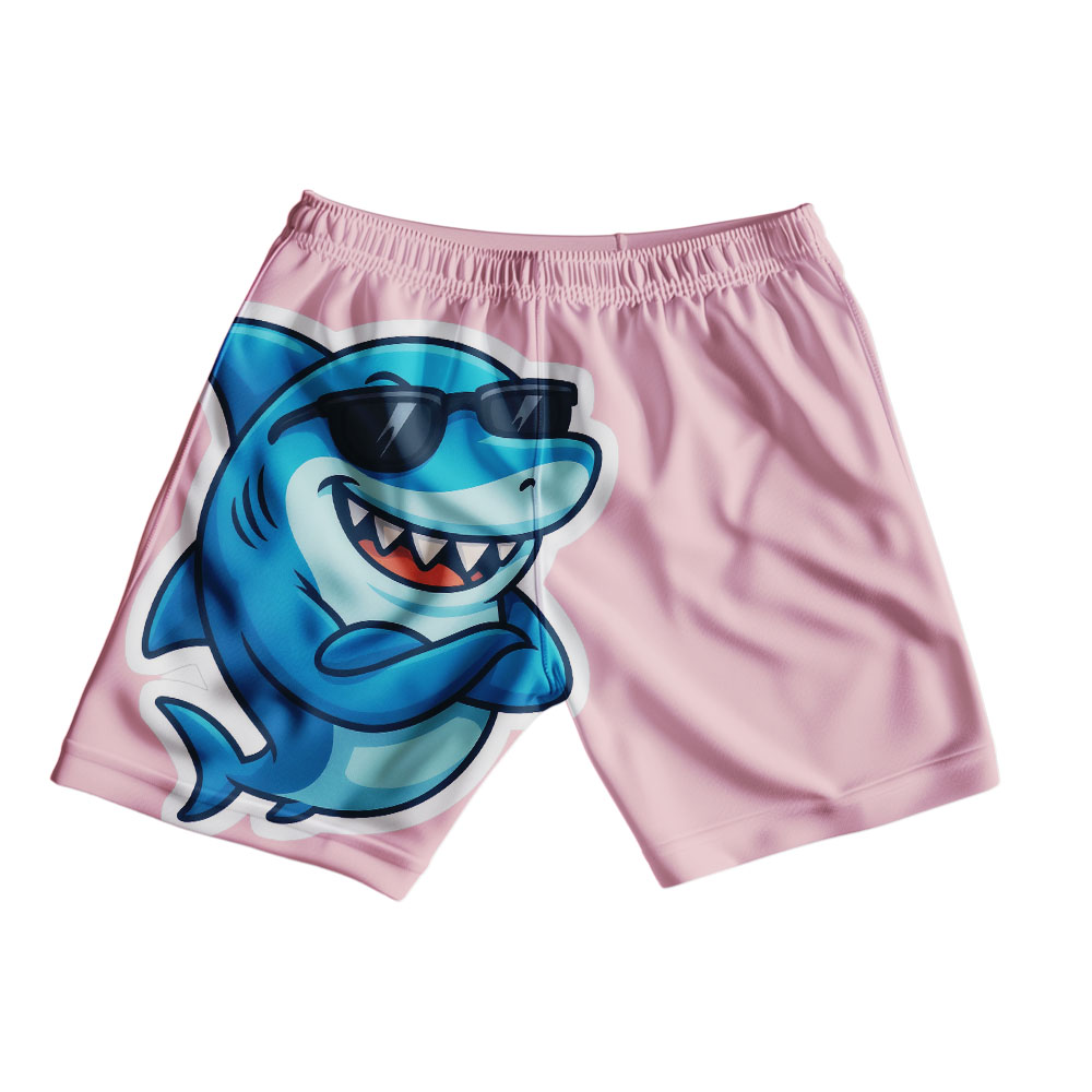 Shark Shorts for Kids – Ocean Adventure Graphic Cotton Shorts - Image 2