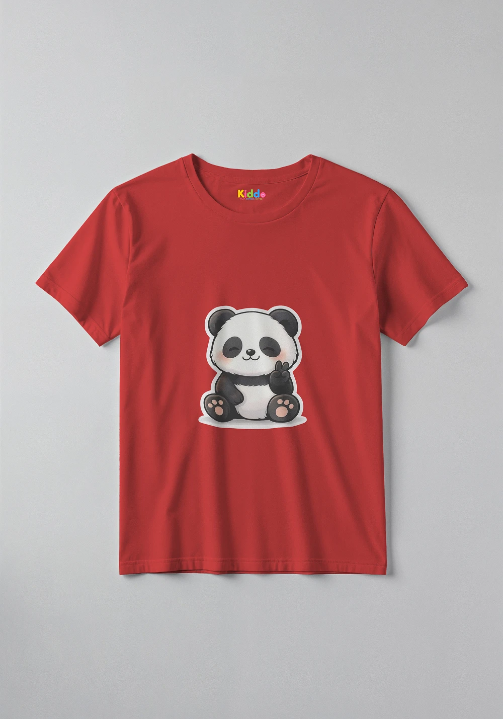 Happy Panda Cartoon Tee – Cute Animal Graphic T-Shirt for Kids - Image 2