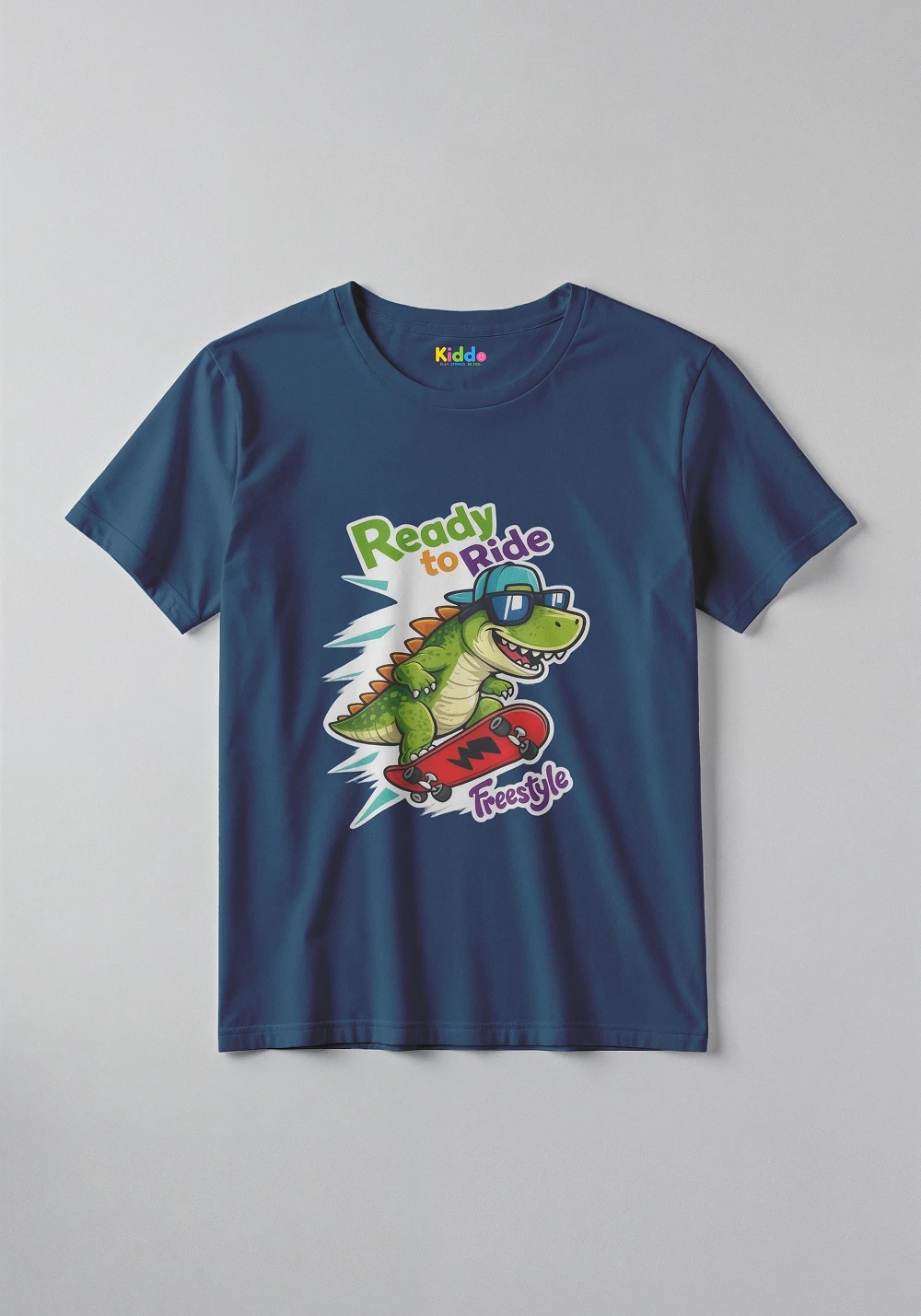 Skating Dino Fun Tee – Kids Dinosaur Graphic T-Shirt