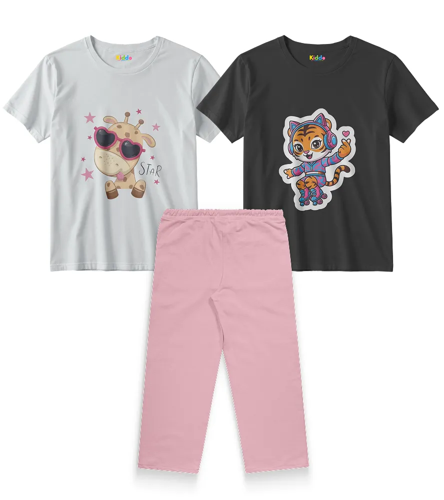 2 Shirts + 1 Trouser Bundle – Kids Outfit Set