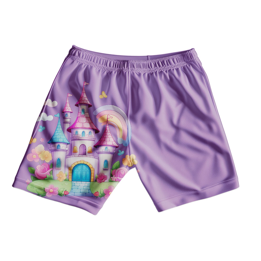 Castle Kids Shorts – Fantasy Castle Graphic Cotton Shorts - Image 5