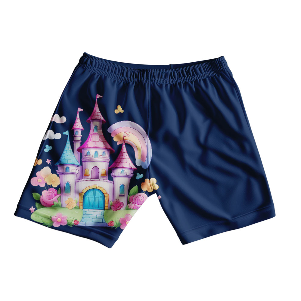 Castle Kids Shorts – Fantasy Castle Graphic Cotton Shorts - Image 4