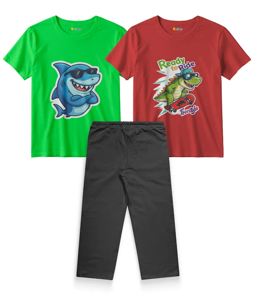 2 Shirts + 1 Trouser Bundle – Kids Value Pack
