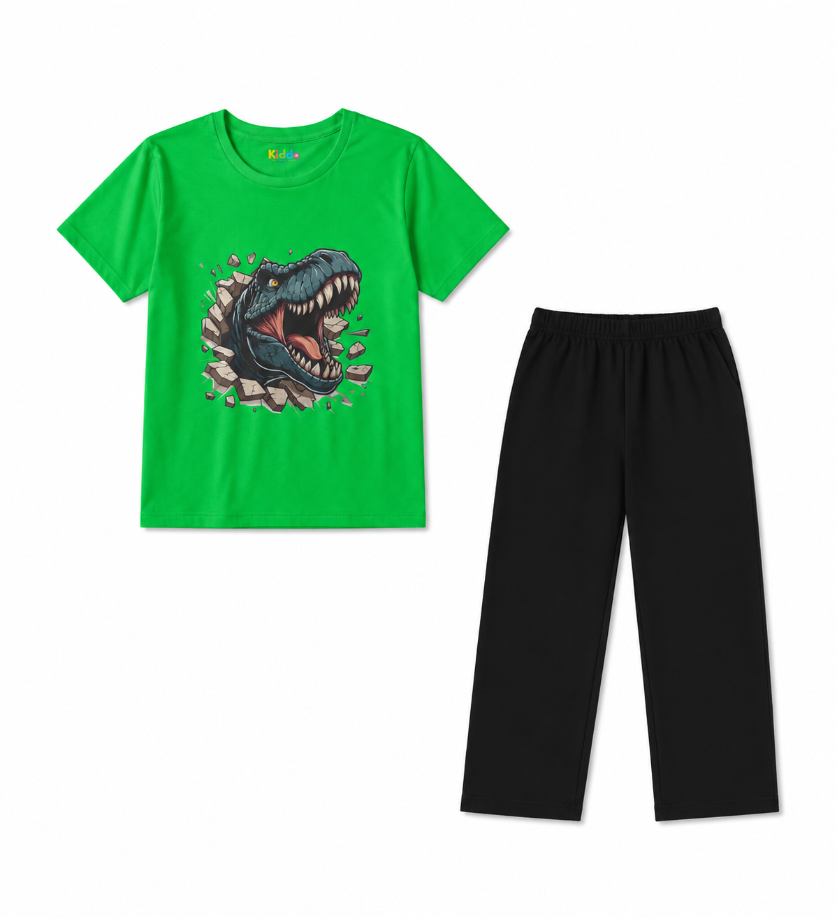 Green Dinosaur Kids T-Shirt & Pants Set