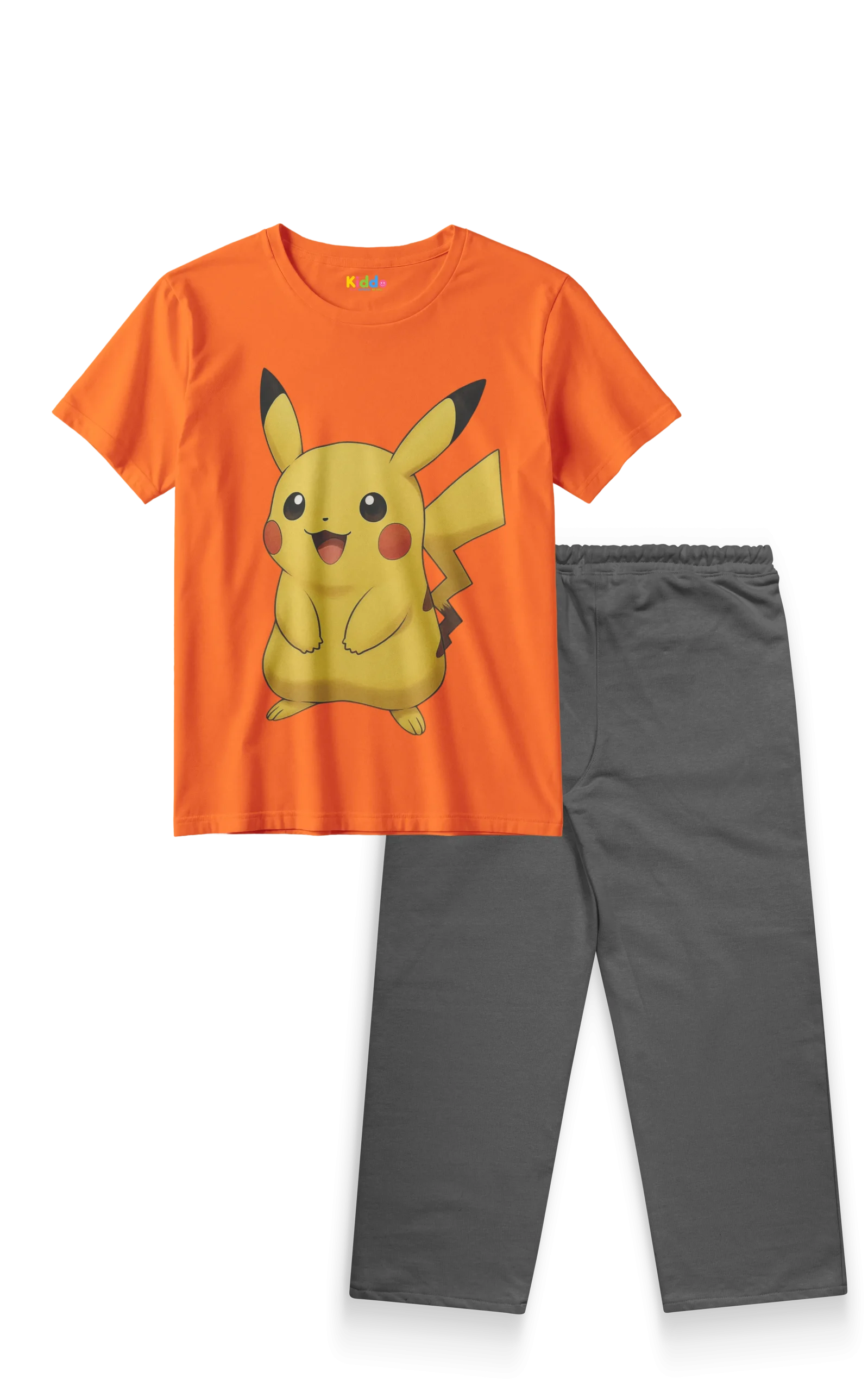 Orange Pikachu Kids T-Shirt & Pants Set
