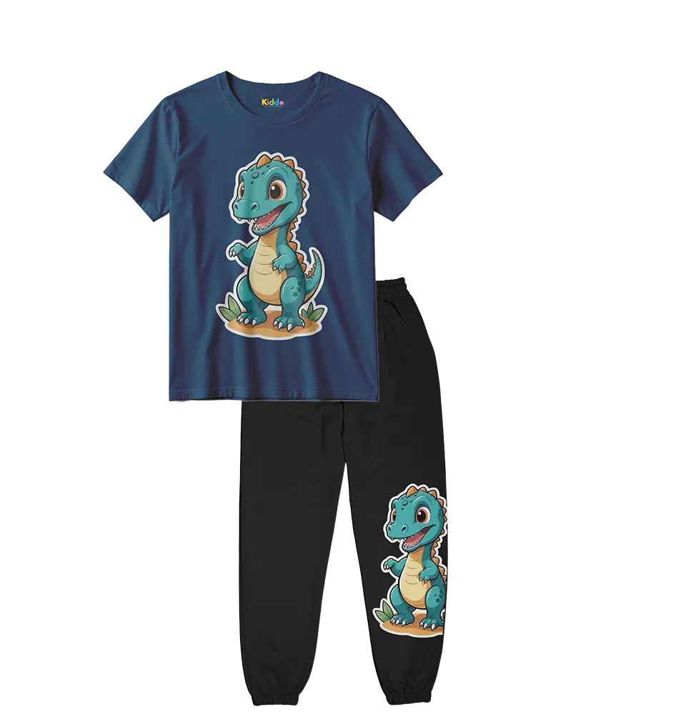 Kids Dinosaur Print T-Shirt & Jogger Co-Ord Set