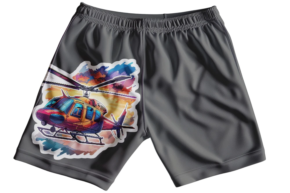 Helicopter Shorts for Kids – Aircraft Graphic Cotton Shorts - Image 5
