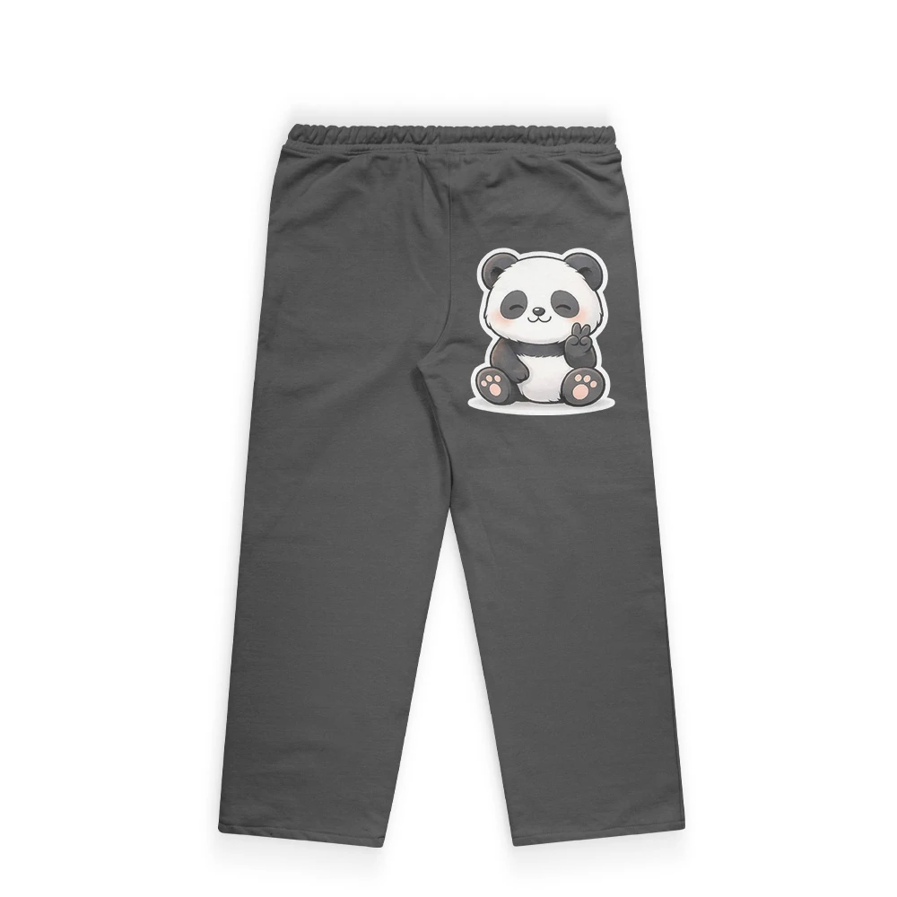 Panda Trousers for Kids – Cute Panda Graphic Cotton Trousers - Image 4