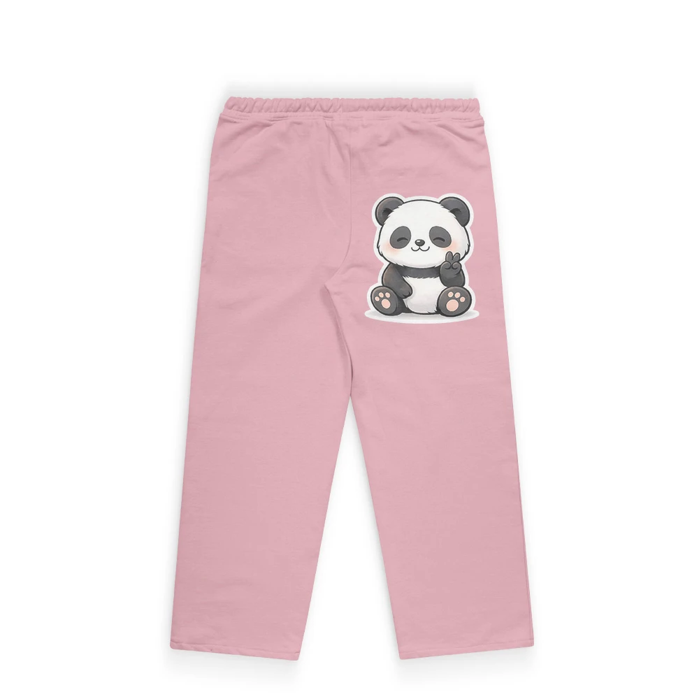 Panda Trousers for Kids – Cute Panda Graphic Cotton Trousers - Image 2